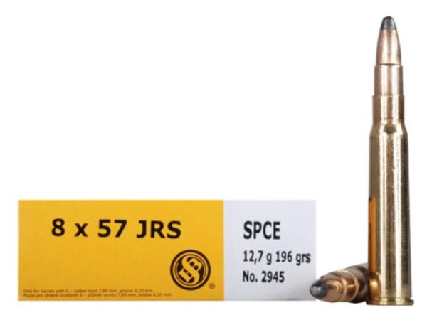 Sellier & Bellot Rifle Ammunition 8x57JRS 196 gr SPCE 2380 fps - 20/box - Precision Shot Firearms