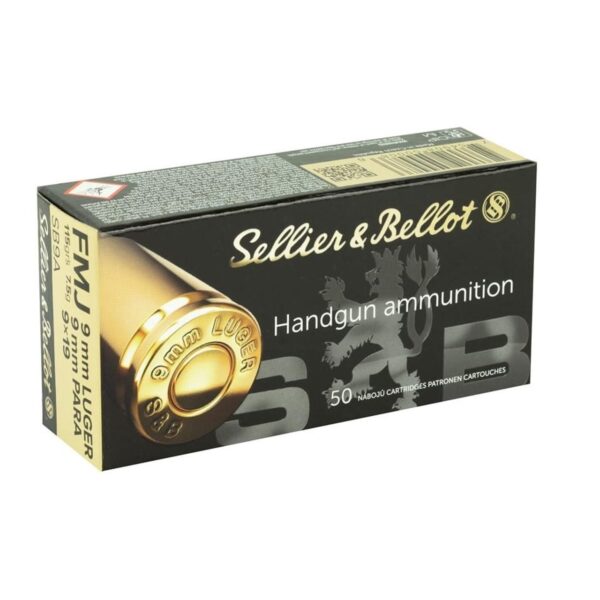 Sellier & Bellot Pistol & Revolver Ammo 9mm Luger 115 gr FMJ 50/ct - Precision Shot Firearms