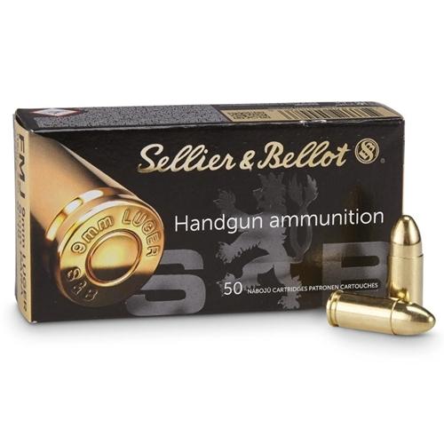 Sellier & Bellot Pistol & Revolver Ammo 9mm Luger 124 gr FMJ 1181 fps 50/ct - Precision Shot Firearms