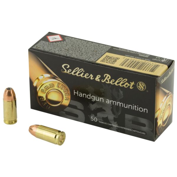 Sellier & Bellot Pistol & Revolver Ammo 9mm Luger 115 gr JHP 50/box - Precision Shot Firearms
