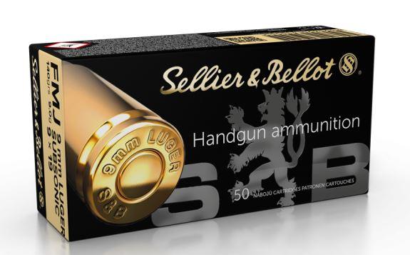 Seller & Bellot Subsonic Pistol Ammunition 9mm Luger 140 gr FMJ 1001 fps 50/ct - Precision Shot Firearms