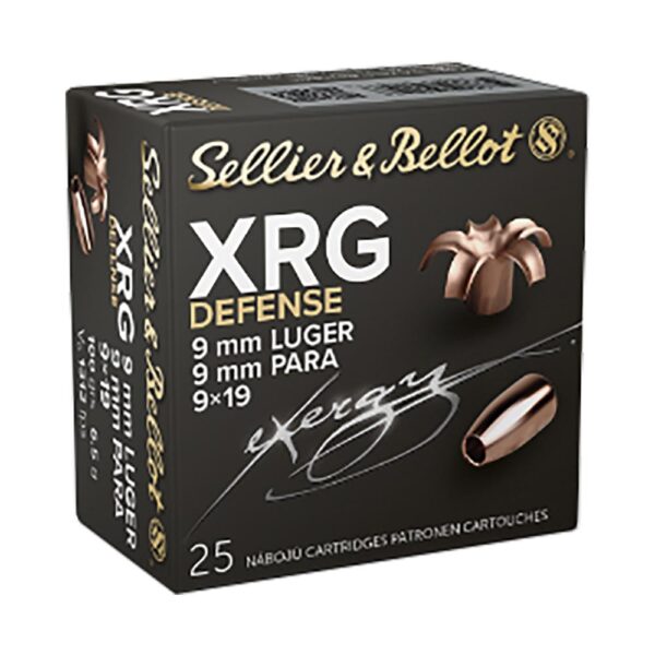 Sellier & Bellot XRG Defense Handgun Ammuntion 9mm 100gr HP 1312 fps 25/rd - Precision Shot Firearms