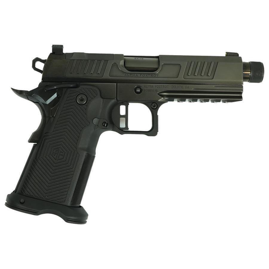 Alpha Foxtrot AF1911 Romulus Handgun 9mm Luger 17rd & 20rd Magazine 4.25" Threaded Barrel Black RMSc Cut Polished DLC - Precision Shot Firearms