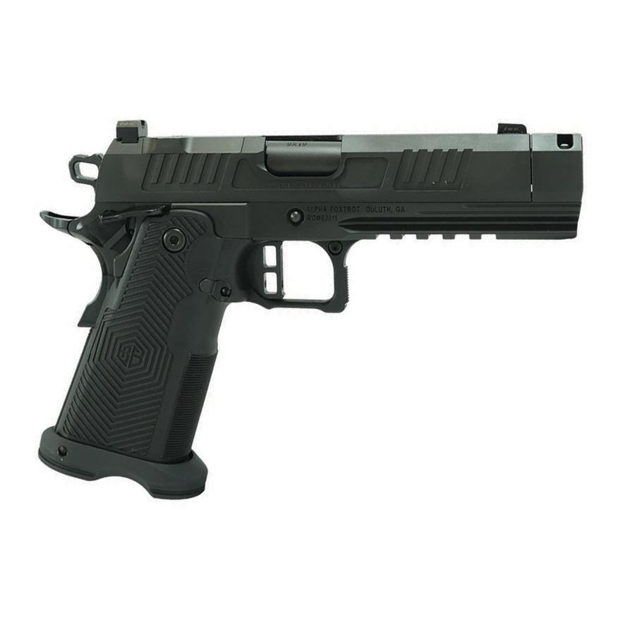 Alpha Foxtrot AF1911-Romulus Handgun 9mm Luger 17rd (1) and 20rd (1) Magazines 4.25" Compensated Threaded Barrel Black RMSc Cut - Precision Shot Firearms