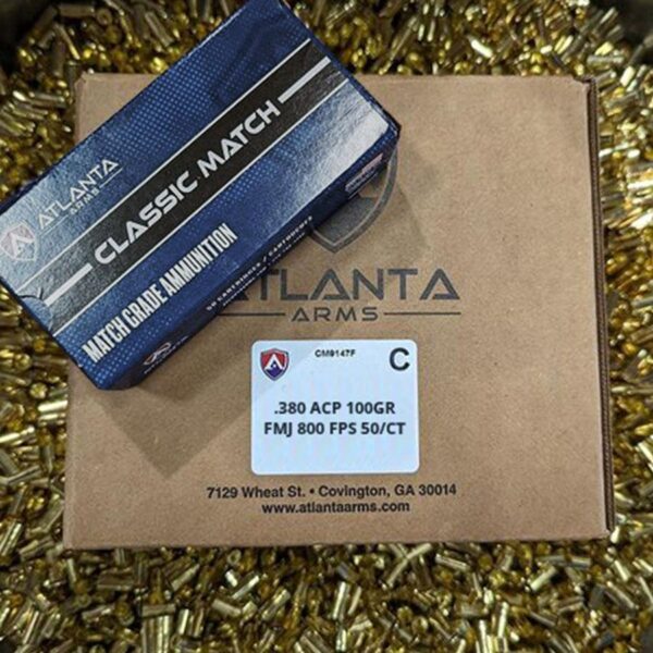 Atlanta Arms Classic Match Grade Ammo .380 ACP 100gr FMJ 800 fps 50/ct - Precision Shot Firearms