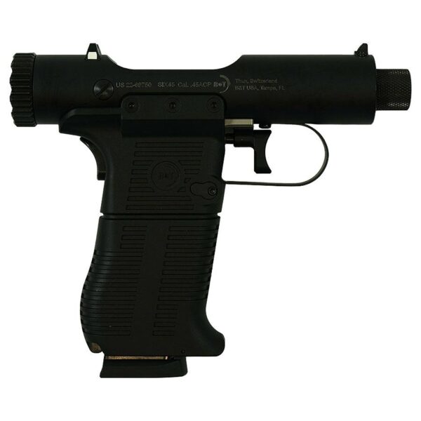 B&T Six45 Bolt Action Handgun .45 ACP 8rd Magazine 3.5" Barrel Black Suppressor Sold Separately - Precision Shot Firearms