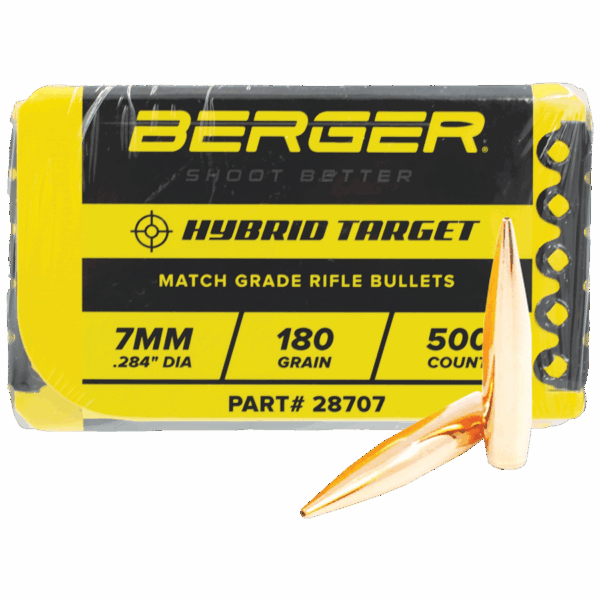 Berger Match Grade Target Bullets 7mm .284" 180 gr HYBRID TARGET 500/ct - Precision Shot Firearms