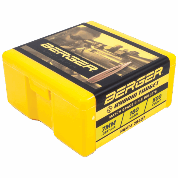 Berger Match Grade Target Bullets 7mm .284" 180 gr HYBRID TARGET 500/ct - Precision Shot Firearms