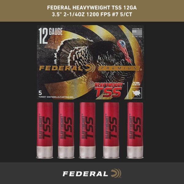 Federal Heavyweight TSS 12ga 3.5" 2-1/4oz 1200 fps #7 5/ct - Precision Shot Firearms