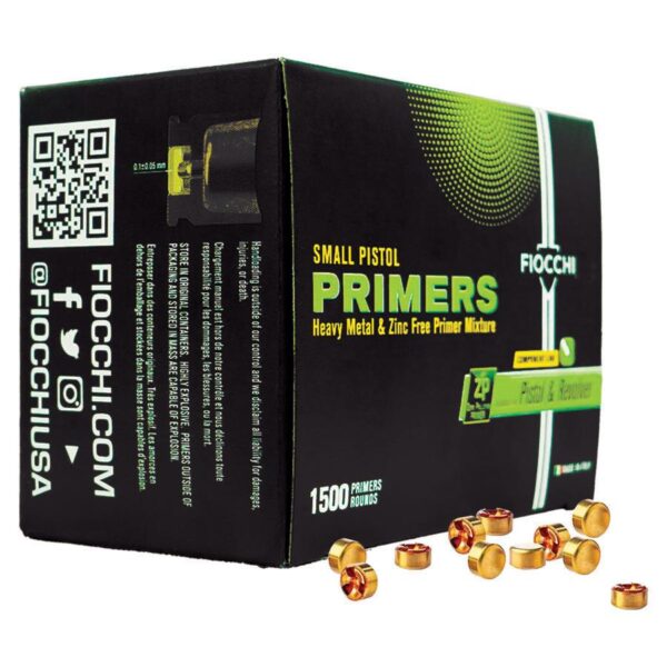 Fiocchi Zero Pollution Small Pistol Primers 1500/ct - Precision Shot Firearms