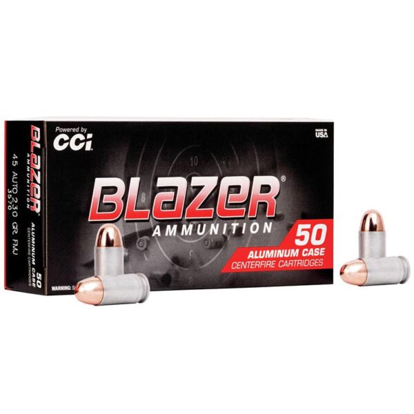 CCI Blazer Aluminum Handgun Ammunition .45 ACP 230 gr FMJ 845 fps 50/ct - Precision Shot Firearms