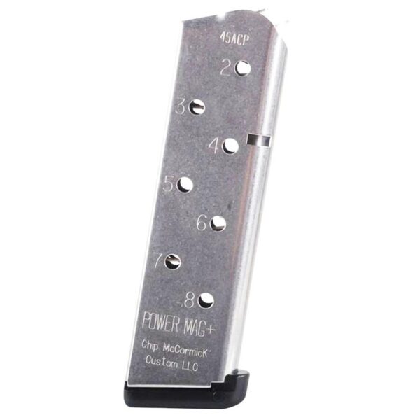 Chip McCormick Power Mag Plus Colt 1911 Handgun Magazine .45 ACP Stainless Steel 8/rd - Precision Shot Firearms
