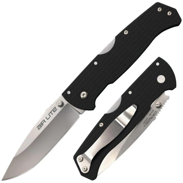Cold Steel Air Lite Lockback Knife Drop Point 3-1/2" Blade Black G-10 - Precision Shot Firearms