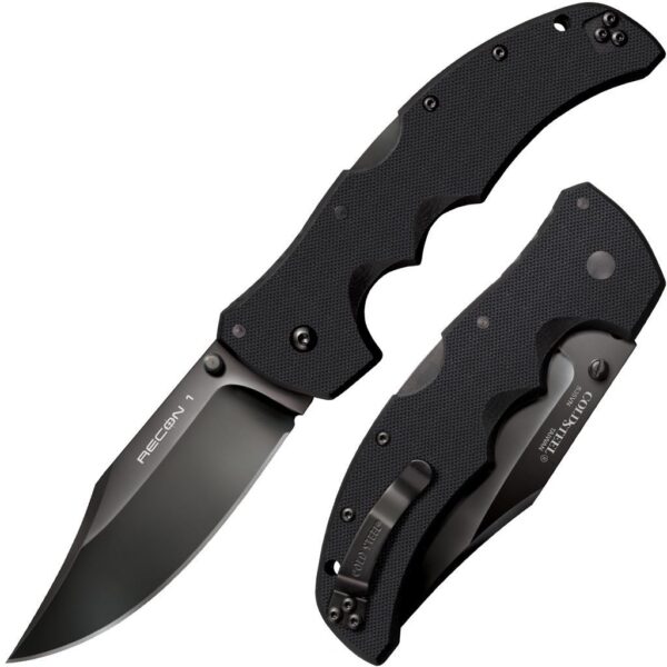 Cold Steel Recon 1 Clip Point Lockback Knife - 4" Blade G-10 Black - Precision Shot Firearms