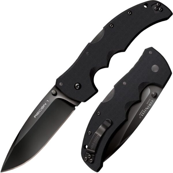 Cold Steel Recon 1 Spear Point Lockback Knife - 4" Blade G-10 Black - Precision Shot Firearms