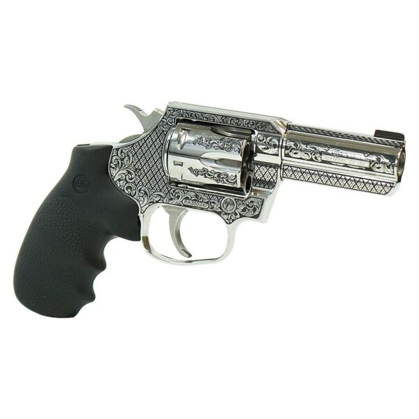 Colt King Cobra Custom Engraved Filigree Handgun .357 Mag 6rd Capacity 3" Barrel Silver with Black Grip - Precision Shot Firearms