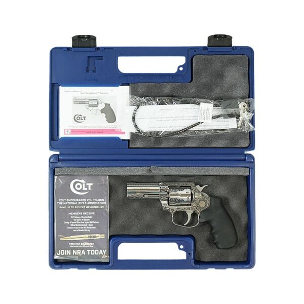 Colt King Cobra Custom Engraved Filigree Handgun .357 Mag 6rd Capacity 3" Barrel Silver with Black Grip - Precision Shot Firearms