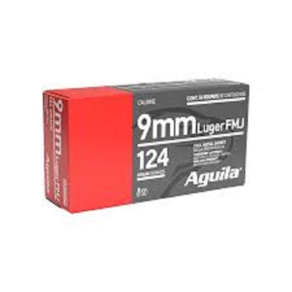 Aguila Handgun Ammuntion 9mm Luger 124 gr FMJ 1115 fps 1000/ct - Precision Shot Firearms