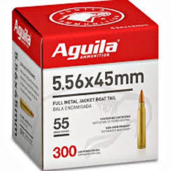 Aguila Rifle Ammunition 5.56mm 55gr FMJBT 3260 fps 300/ct (Bulk) - Precision Shot Firearms