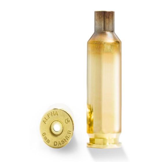 Alpha Munitions Ultra Premium Unprimed Brass Cartridge Cases 6mm Dasher Brass 100/Box - Precision Shot Firearms