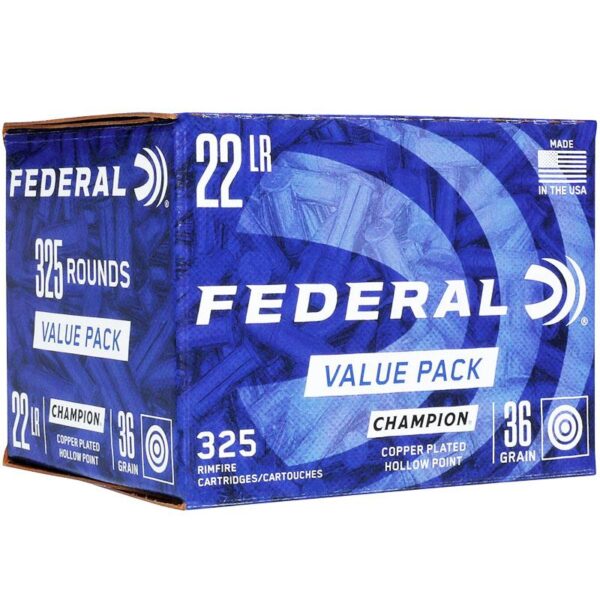 Federal Champion Rimfire Value Pack Ammunition .22LR 36gr CPHP 1260 fps 325/ct - Precision Shot Firearms