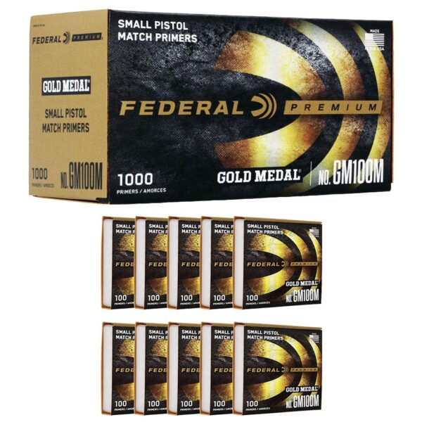 Federal Gold Medal Small Pistol Primer 1000/ct - Precision Shot Firearms