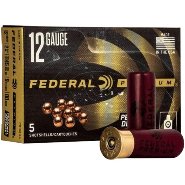 Federal Premium Personal Defense Shotshells 12 ga 2-3/4" 9 plts #00 1145 fps 5/ct - Precision Shot Firearms