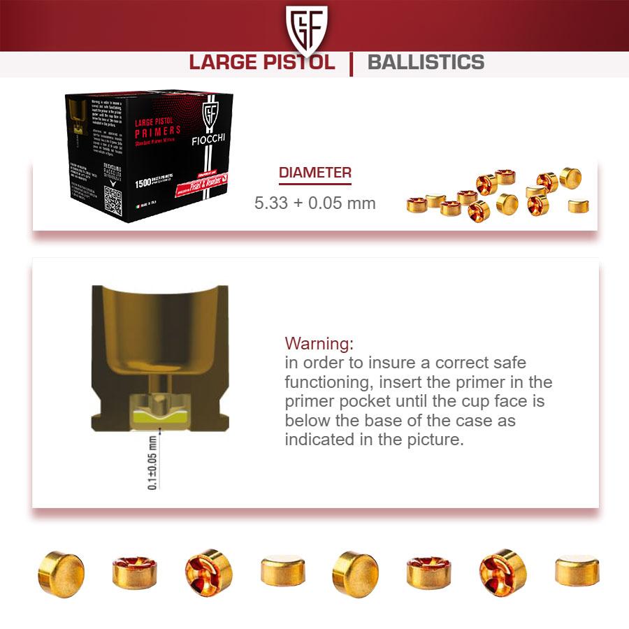 Fiocchi Large Pistol Primers - 1500/ct - Precision Shot Firearms