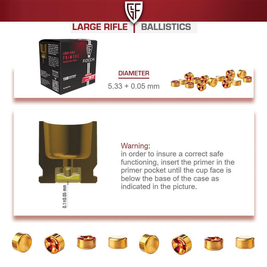 Fiocchi Large Rifle Primers - 1500/ct - Precision Shot Firearms