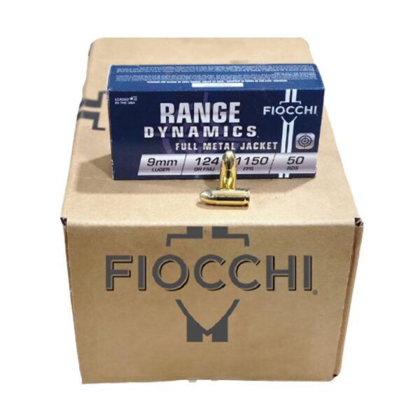 Fiocchi Range Dynamics Ammunition 9mm Luger 115gr FMJ 1200 fps 50/ct - Precision Shot Firearms