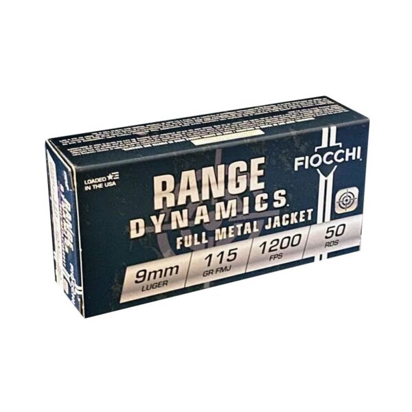 Fiocchi Range Dynamics Ammunition 9mm Luger 115gr FMJ 1200 fps 50/ct - Precision Shot Firearms