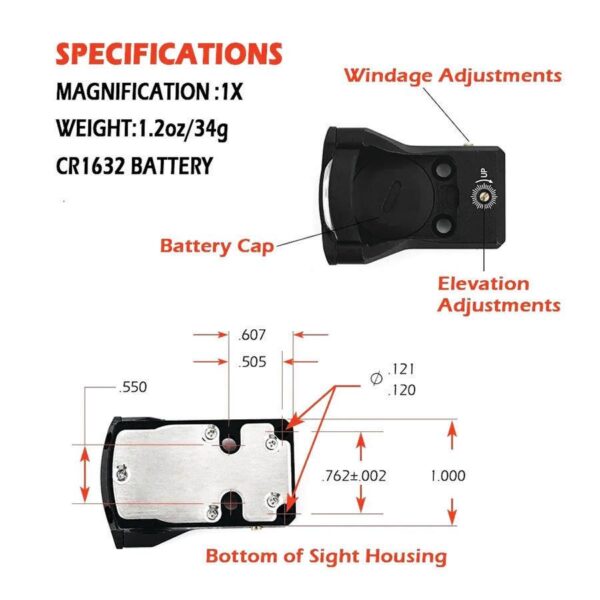 Grace Optics M1 Micro Reflex 3MOA Red Sight Black - Precision Shot Firearms