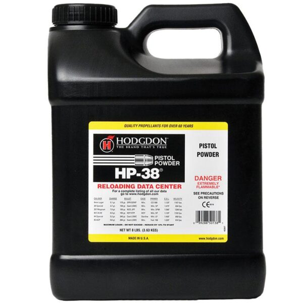 Hodgdon HP-38 Spherical Handgun Powder 8 lbs - Precision Shot Firearms