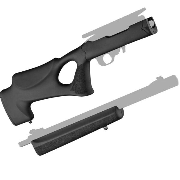 Hogue 10-22 Tactical Thumbhole Stock .920 Barrel Channel Black OverMolded Rubber - Precision Shot Firearms