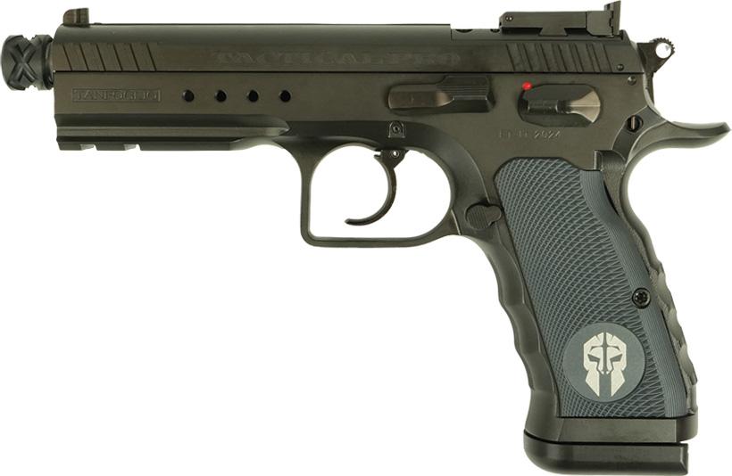 IFG Tanfoglio Defiant Tactical Pro Handgun 9mm Luger 17(1)&20(1)rd Magazines 4.9" Threaded Barrel OR Black - Precision Shot Firearms