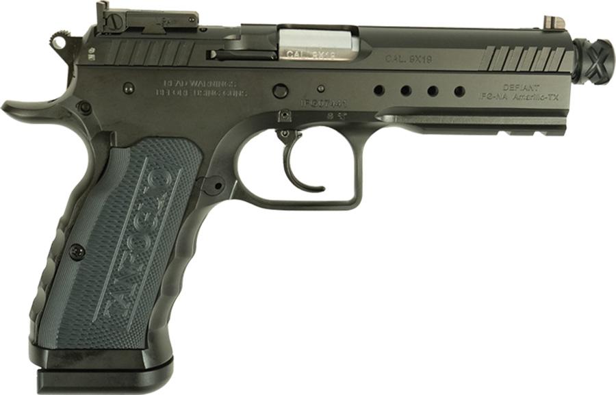 IFG Tanfoglio Defiant Tactical Pro Handgun 9mm Luger 17(1)&20(1)rd Magazines 4.9" Threaded Barrel OR Black - Precision Shot Firearms