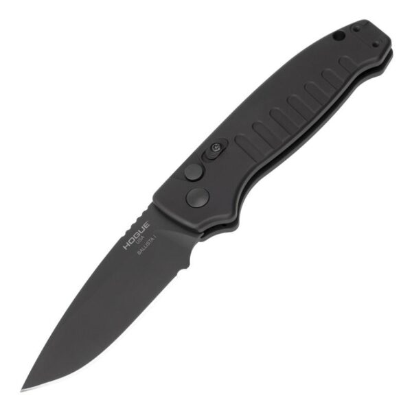 Hogue Ballista I Automatic Folder Knife 3 1/2" Drop Point Blade Black - Precision Shot Firearms