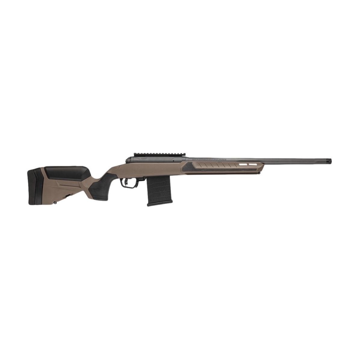 Savage 110 Core Tactical Left Hand Rifle .308 Win 10rd Magazine 24" Platinum Cerakoted Fluted Threaded Barrel Tan Stock - Precision Shot Firearms