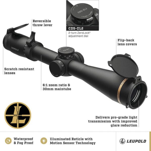 Leupold VX-6HD Rifle Scope 3-18x44mm 30mm SFP T-MOA Illum. Matte Black - Precision Shot Firearms