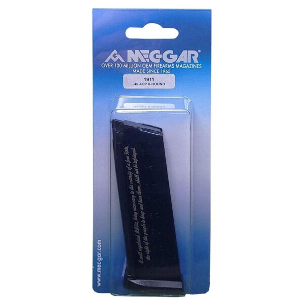 Mec-Gar 1911 Magazine .45 ACP 2nd Amendment Engraved Blued Steel 8/rd - Precision Shot Firearms