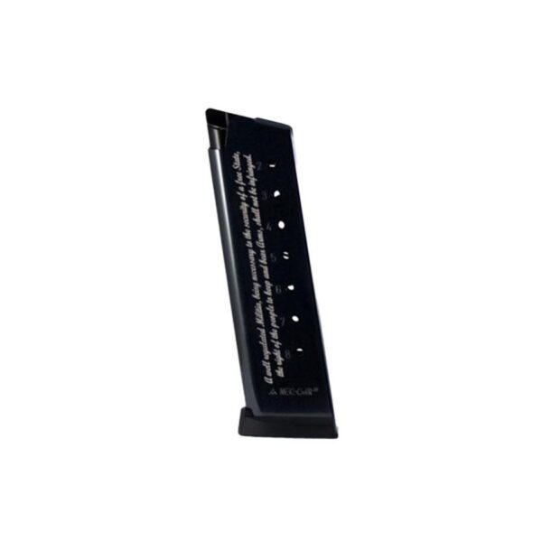 Mec-Gar 1911 Magazine .45 ACP 2nd Amendment Engraved Blued Steel 8/rd - Precision Shot Firearms