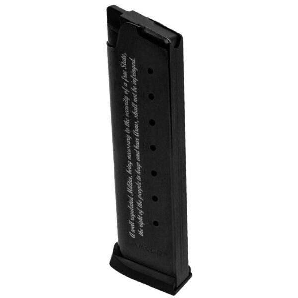 Mec-Gar 1911 Magazine .45 ACP 2nd Amendment Engraved Blued Steel 8/rd - Precision Shot Firearms