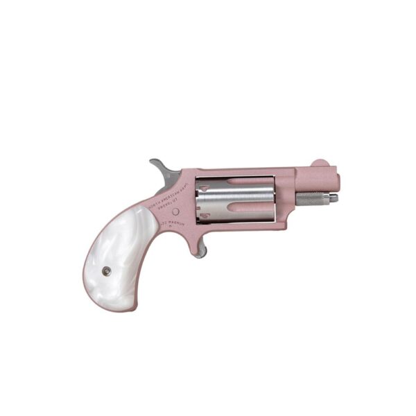 NAA 22M Rose Handgun .22 WMR 5rd Capacity 1.13" Barrel Bird Head Pearl Grip Pink Cerekote - Precision Shot Firearms