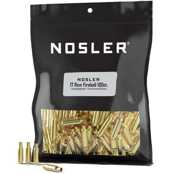 Nosler Unprimed Unprepped Brass Rifle Cartridge Cases .17 Rem Fireball NOS HS 100/ct (BULK) - Precision Shot Firearms