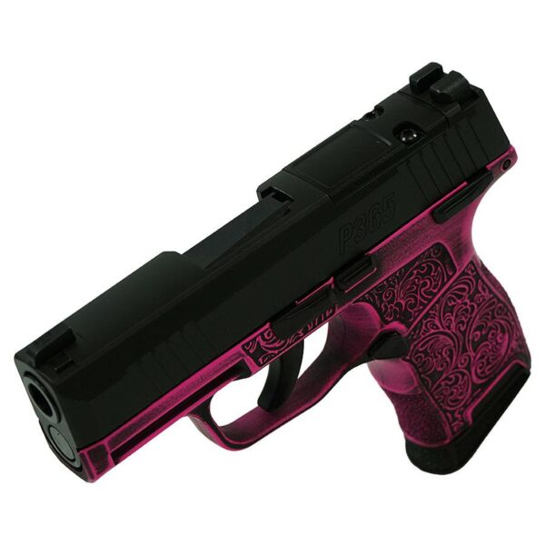 Sig Sauer P365 Exclusive "Pink Filigree" Handgun 9mm Luger 10rd Magazine(2) 3.1" Barrel Manual Safety X-RAY 3 Sights Optic Ready - Precision Shot Firearms