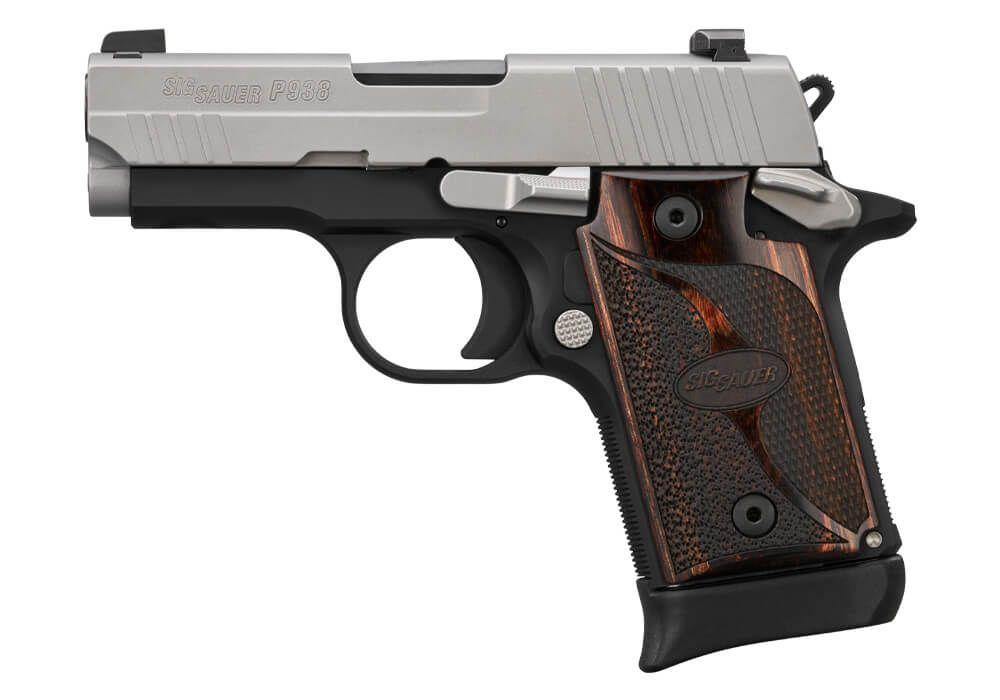 SIG P938 9MM 3IN 2-T STNLS X-RAY 3 WLNT GRP (1)6RD(1)7RD AMBI SAFETY - Precision Shot Firearms