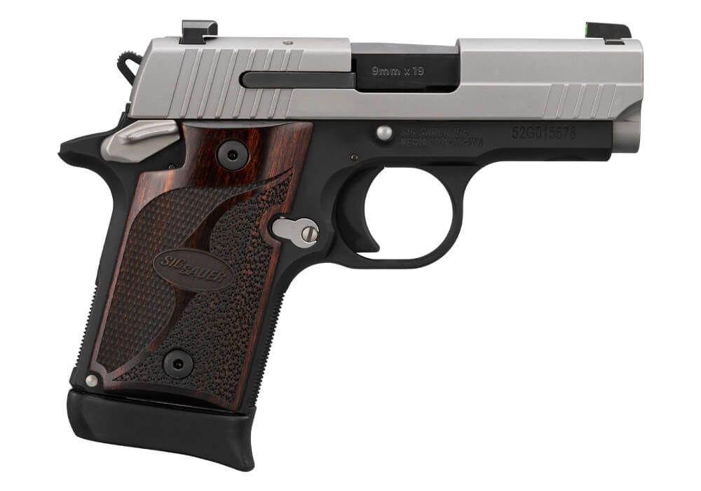 SIG P938 9MM 3IN 2-T STNLS X-RAY 3 WLNT GRP (1)6RD(1)7RD AMBI SAFETY - Precision Shot Firearms