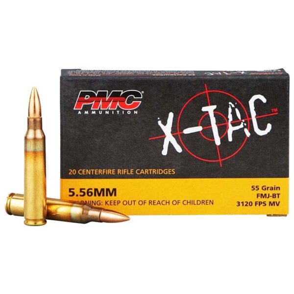 PMC X-Tac Rifle Ammunition 5.56 NATO 55 gr FMJBT 3120 fps 20/ct - Precision Shot Firearms