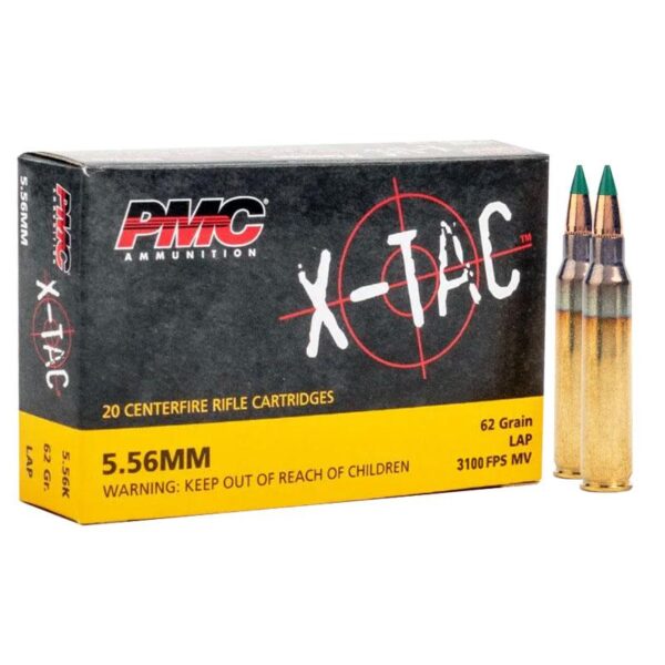 PMC X-Tac Rifle Ammunition 5.56 NATO 62 gr Green Tip 2920 fps 20/ct - Precision Shot Firearms