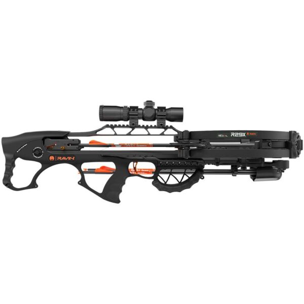 Ravin R29X Crossbow Package with Illum Scope & Arrows Draw Handle Black - Precision Shot Firearms